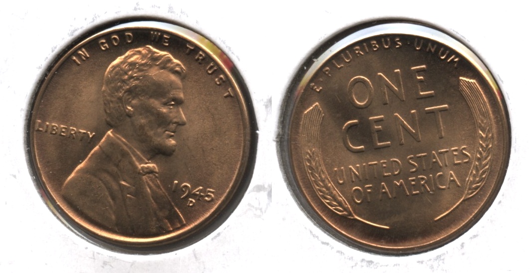 1945-D Lincoln Cent MS-63 Red #d