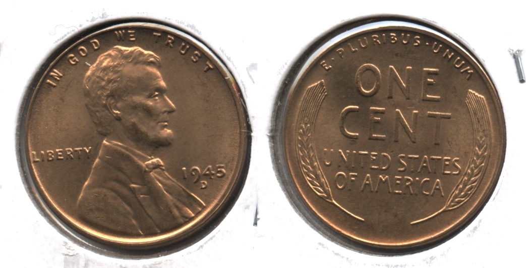 1945-D Lincoln Cent MS-63 Red #e