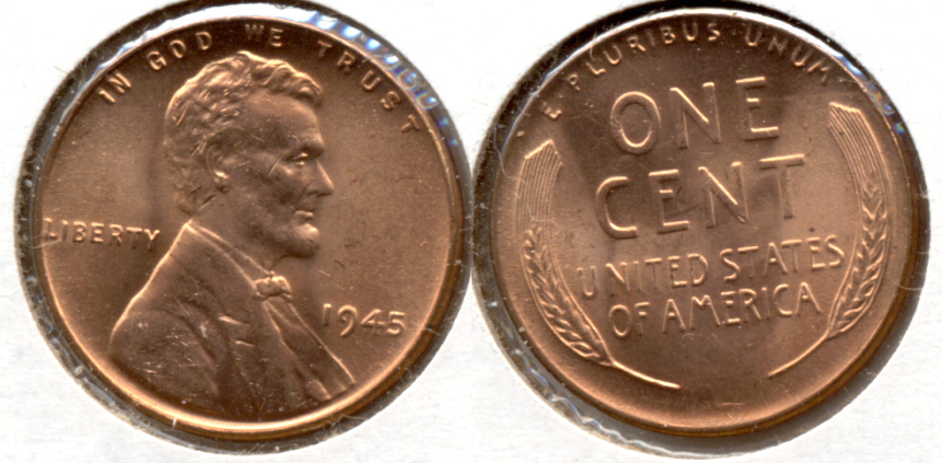 1945 Lincoln Cent MS-63 Red