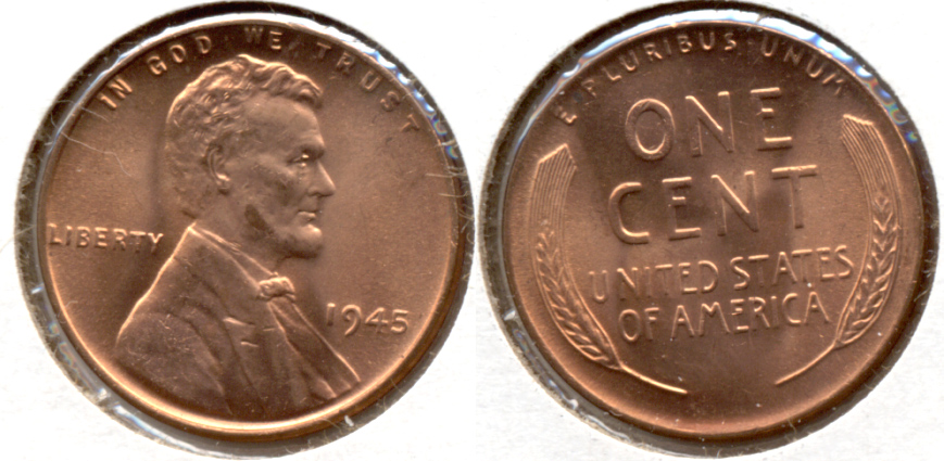 1945 Lincoln Cent MS-63 Red a