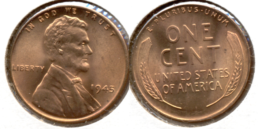 1945 Lincoln Cent MS-63 Red c