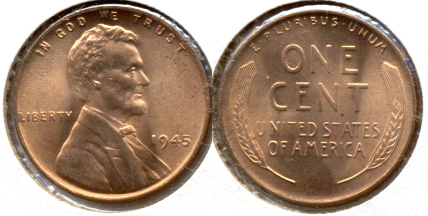 1945 Lincoln Cent MS-63 Red d