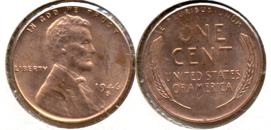 1946-S Lincoln Cent MS-62 Red a