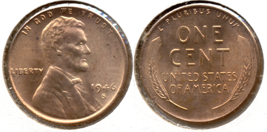 1946-S Lincoln Cent MS-62 Red g