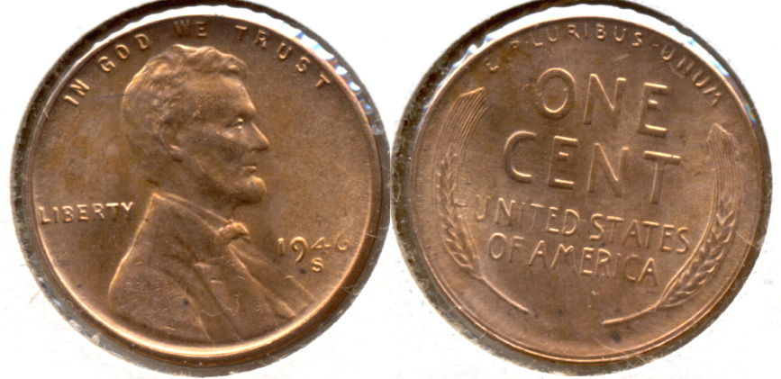 1946-S Lincoln Cent MS-62 Red h