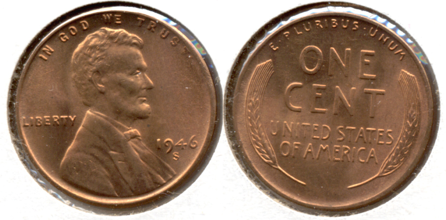 1946-S Lincoln Cent MS-62 Red j