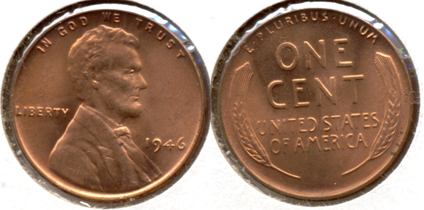 1946 Lincoln Cent MS-62 Red b