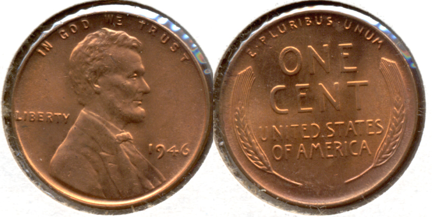 1946 Lincoln Cent MS-62 Red c