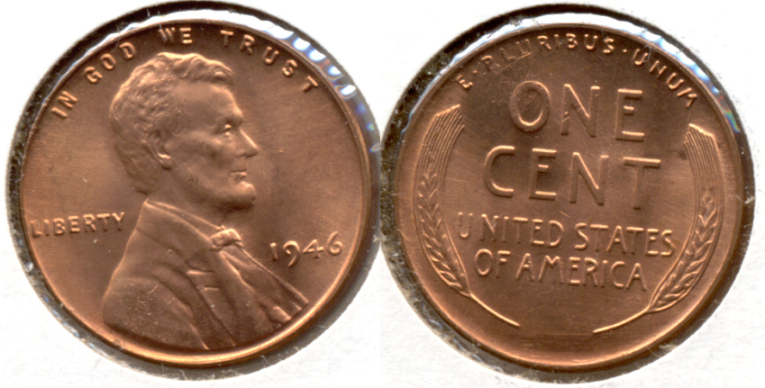 1946 Lincoln Cent MS-62 Red d