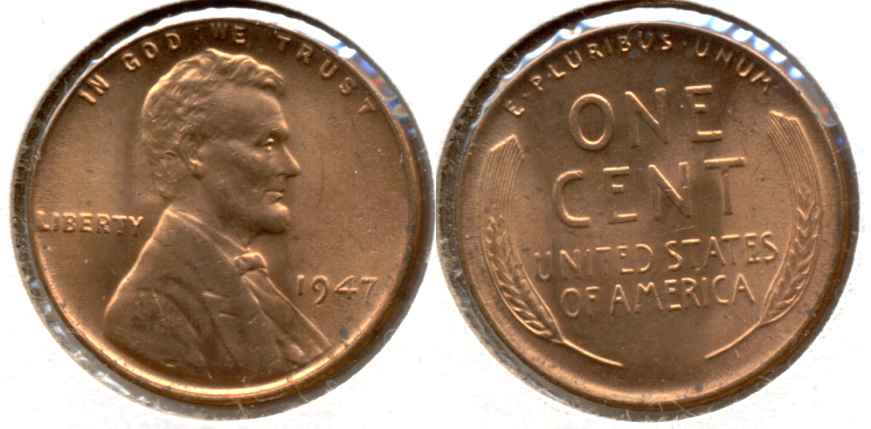 1947 Lincoln Cent MS-61 Red a