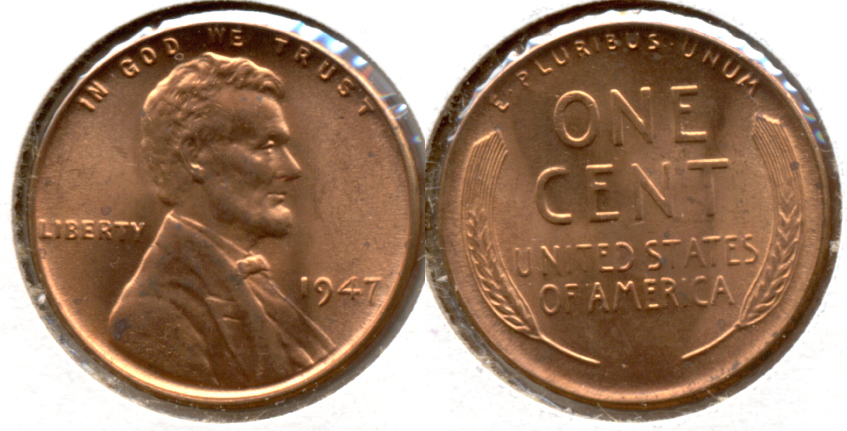 1947 Lincoln Cent MS-61 Red b