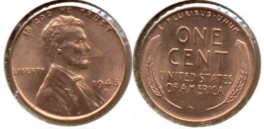 1948-D Lincoln Cent MS-62 Red b