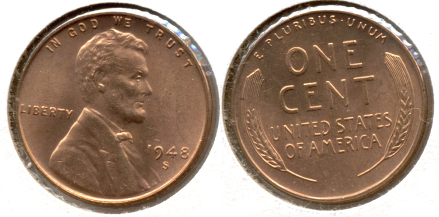 1948-S Lincoln Cent MS-62 Red i