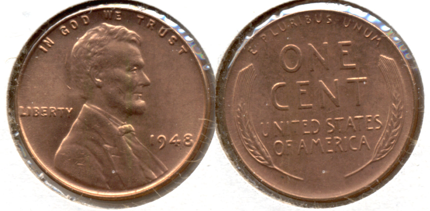 1948 Lincoln Cent MS-62 Red