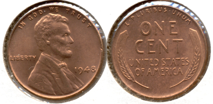 1948 Lincoln Cent MS-62 Red d