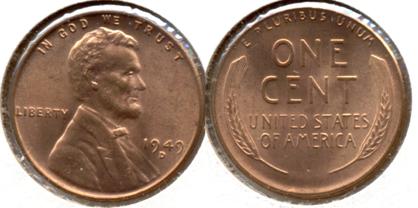 1949-D Lincoln Cent MS-62 Red b