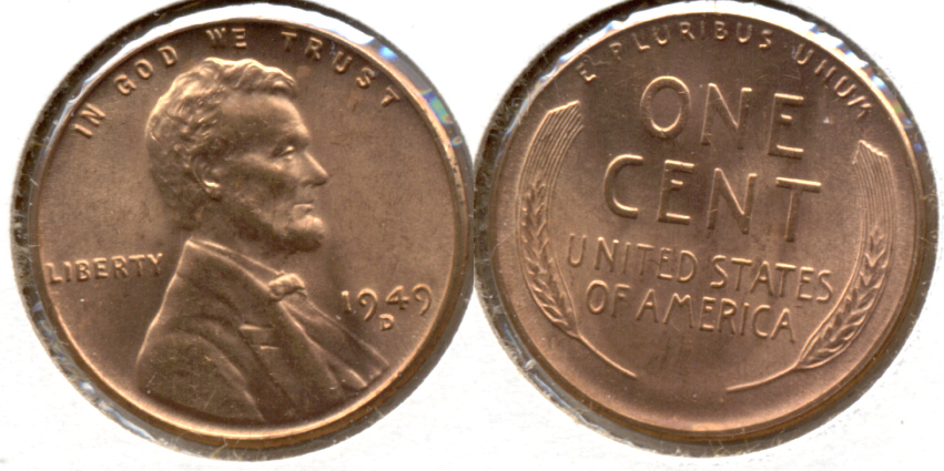 1949-D Lincoln Cent MS-62 Red e