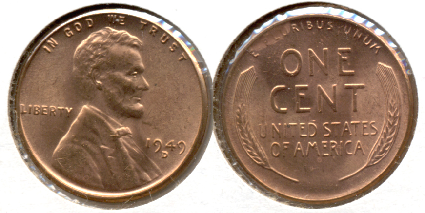 1949-D Lincoln Cent MS-62 Red f