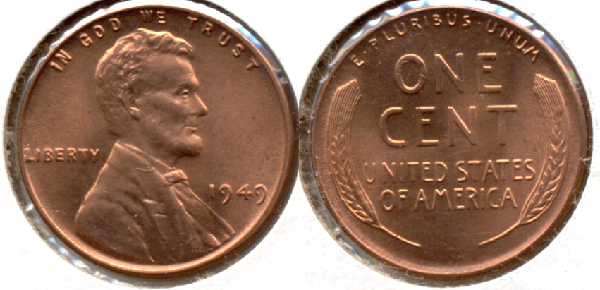1949 Lincoln Cent MS-62 Red b