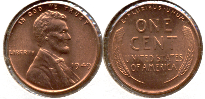 1949 Lincoln Cent MS-62 Red g