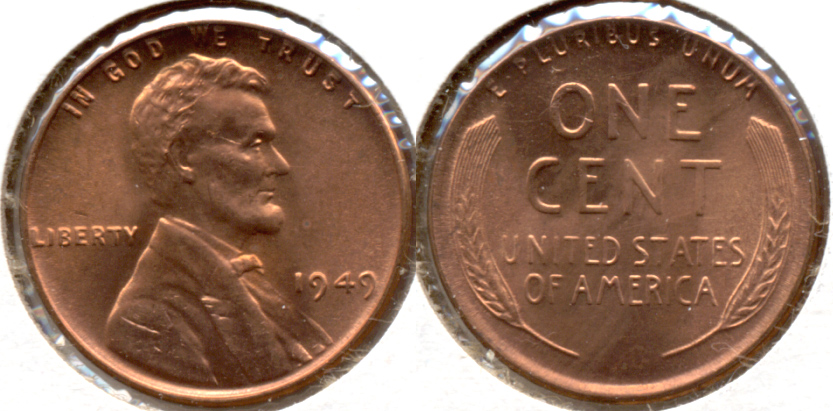 1949 Lincoln Cent MS-62 Red h