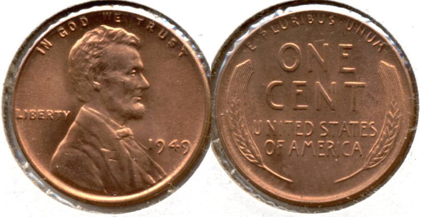 1949 Lincoln Cent MS-62 Red j