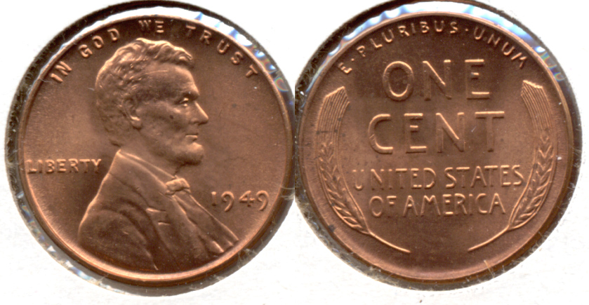 1949 Lincoln Cent MS-62 Red k