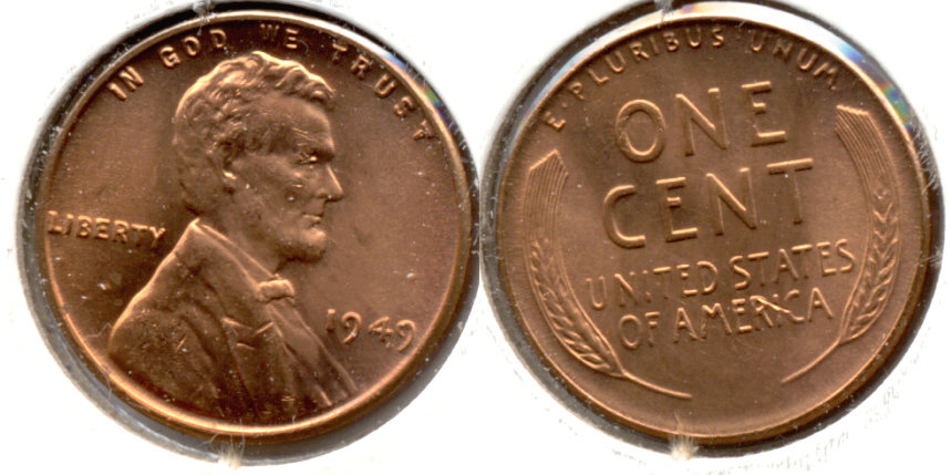 1949 Lincoln Cent MS-62 Red m