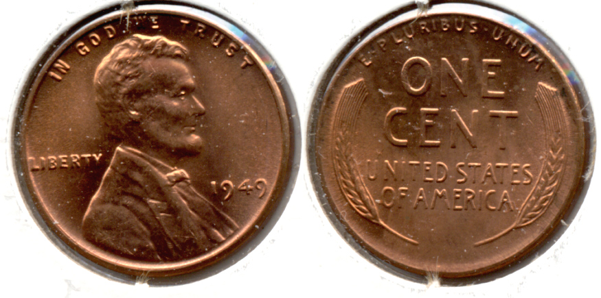 1949 Lincoln Cent MS-62 Red n