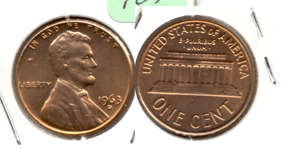 1963-D Lincoln Memorial Cent Mint State