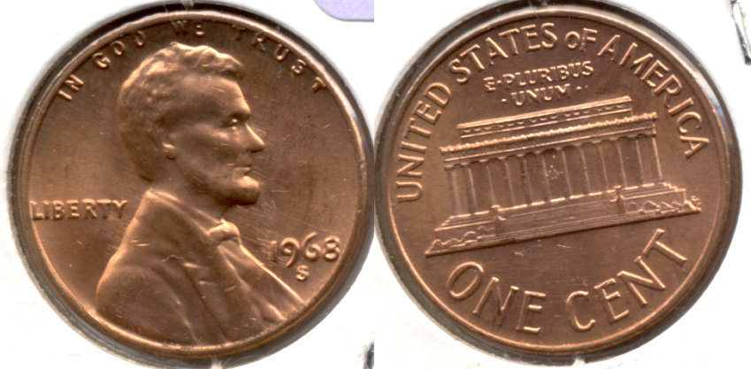 1968-S Lincoln Memorial Cent Mint State