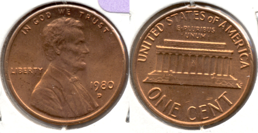 1980-D Lincoln Memorial Cent Mint State