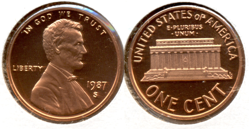 1987-S Lincoln Memorial Cent Proof