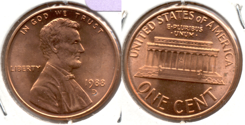 1988-D Lincoln Memorial Cent Mint State
