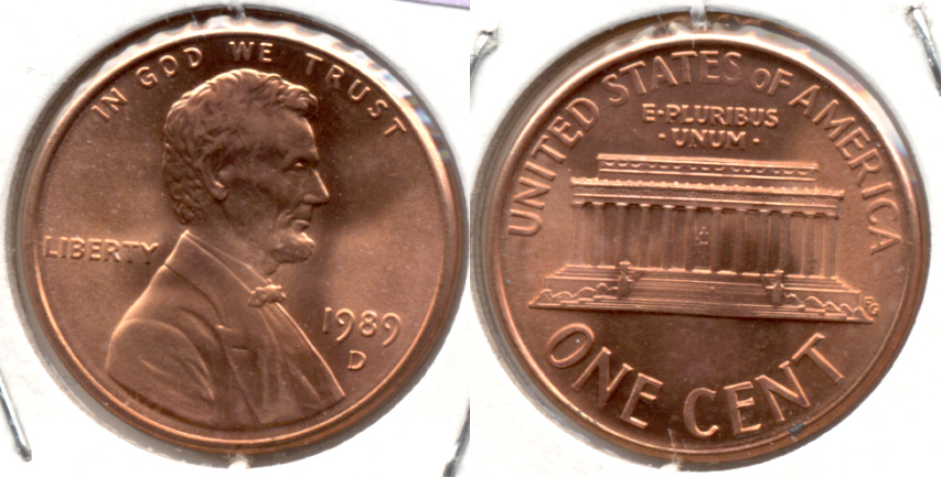 1989-D Lincoln Memorial Cent Mint State