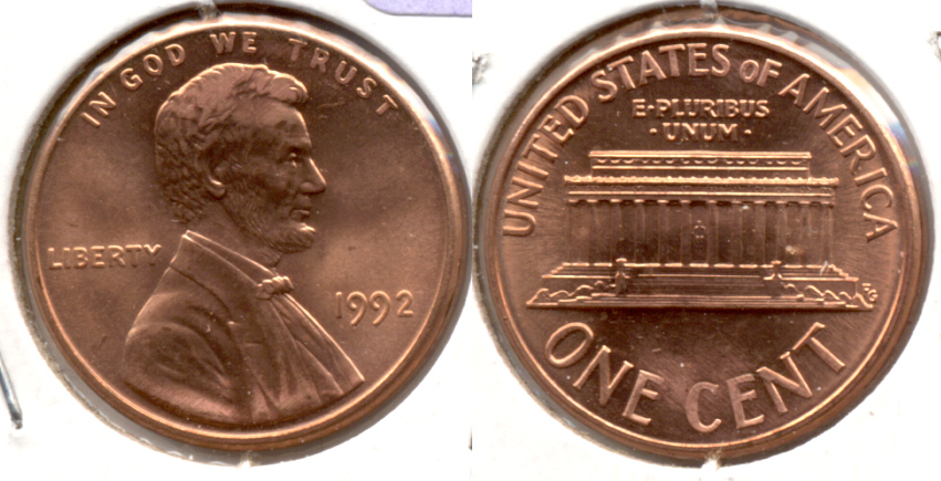 1992 Lincoln Memorial Cent Mint State