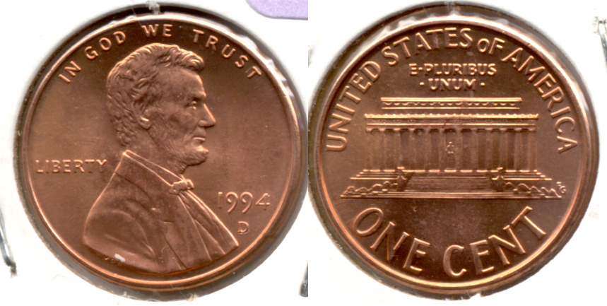 1994-D Lincoln Memorial Cent Mint State