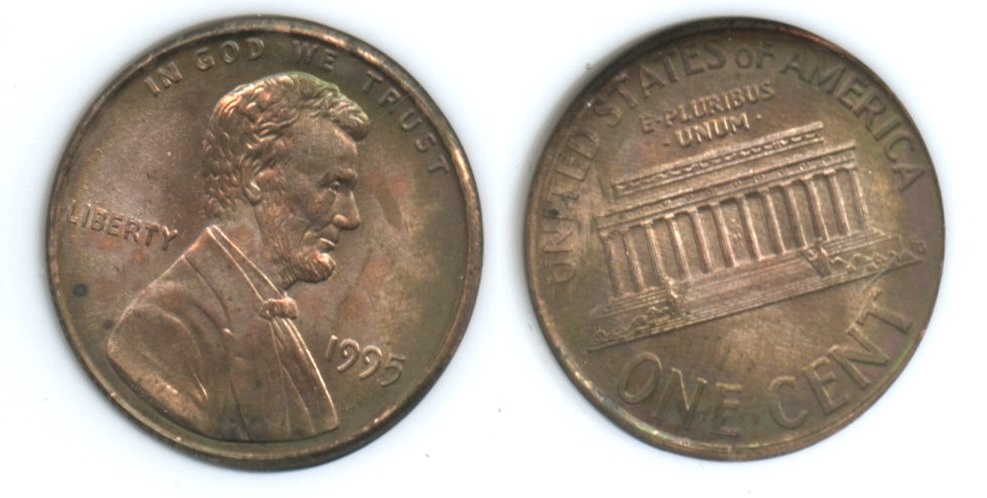 1995 Lincoln Memorial Cent MS-64 Red Brown Doubled Die