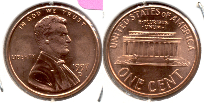1997-D Lincoln Memorial Cent Mint State