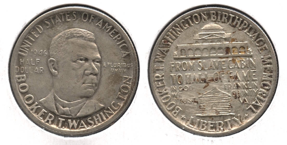 1946 Booker T Washington Commemorative Half Dollar AU-50 #b