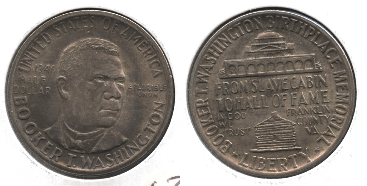 1946 Booker T Washington Commemorative Half Dollar AU-55