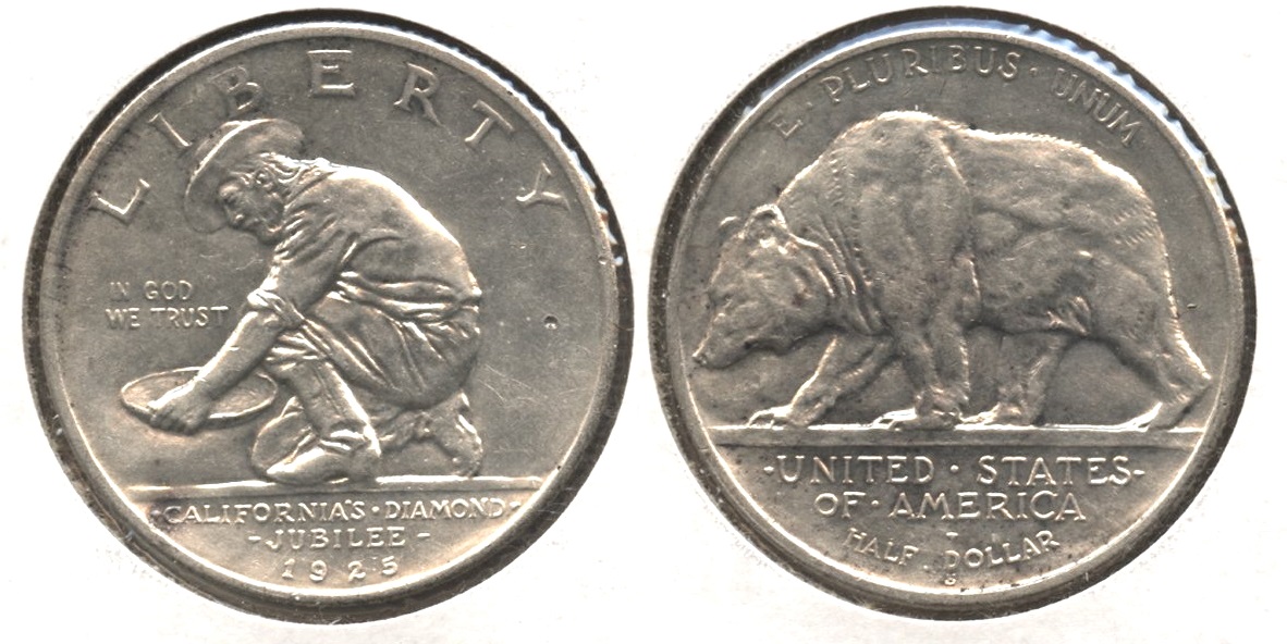 1925-S California Diamond Jubilee Commemorative Half Dollar AU-50