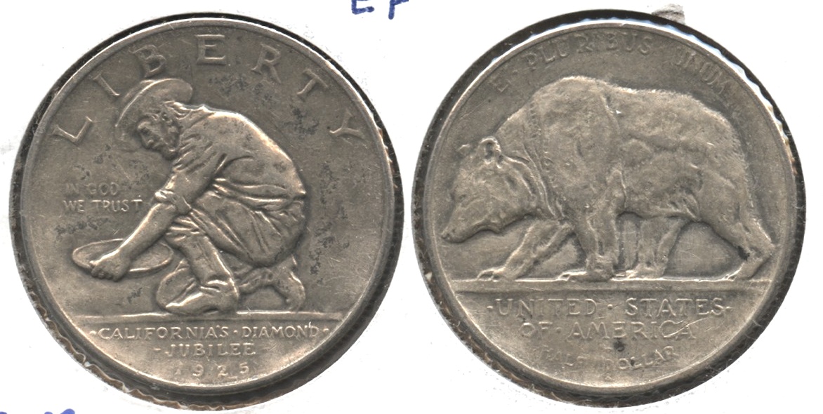 1925-S California Diamond Jubilee Commemorative Half Dollar EF-40
