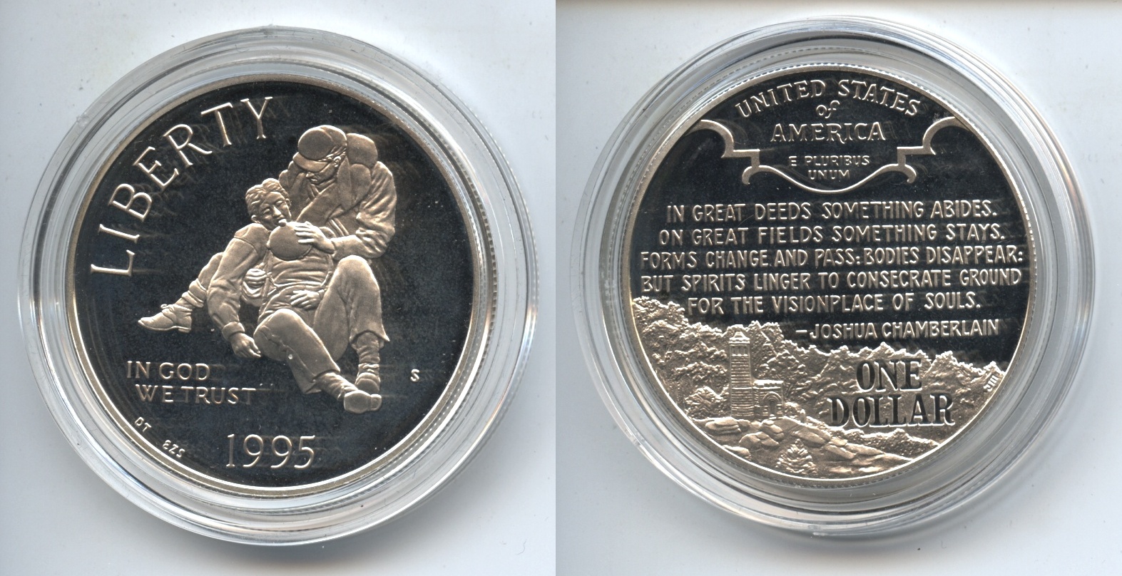 1995-S Civil War Commemorative Silver Dollar Proof Capsule