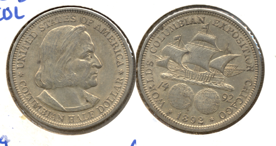 1892 Columbian Exposition Commemorative Half Dollar AU-50 e