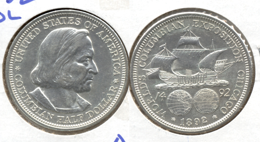 1892 Columbian Exposition Commemorative Half Dollar AU-50 g