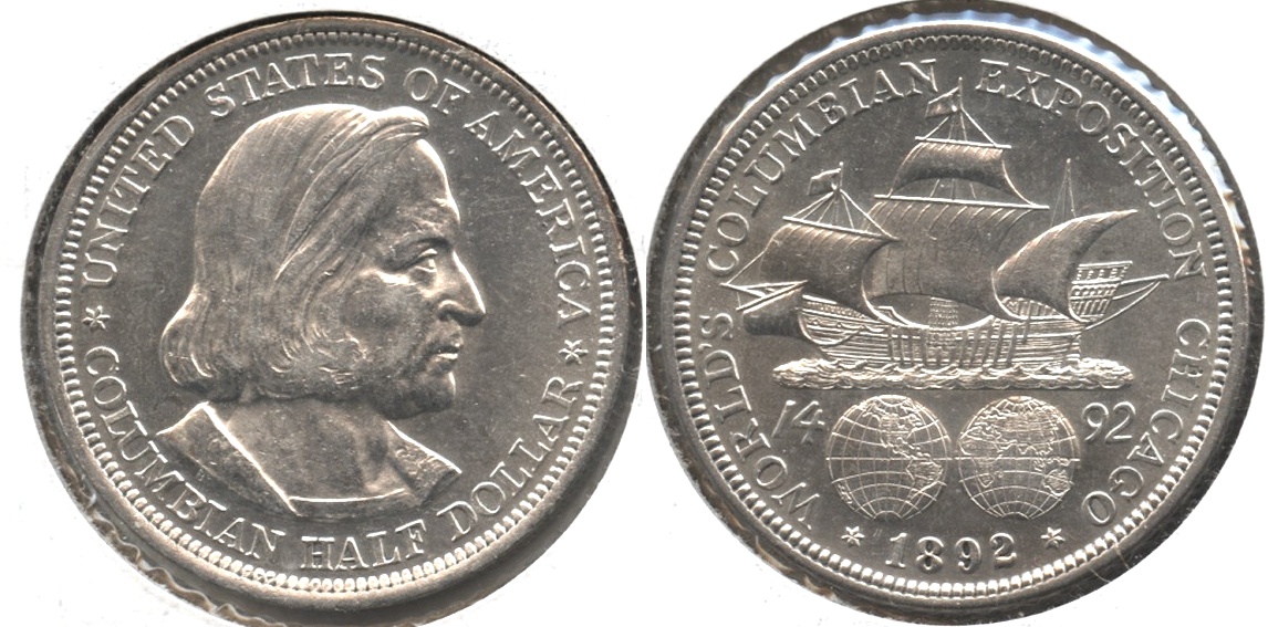 1892 Columbian Exposition Commemorative Half Dollar AU-55 #b