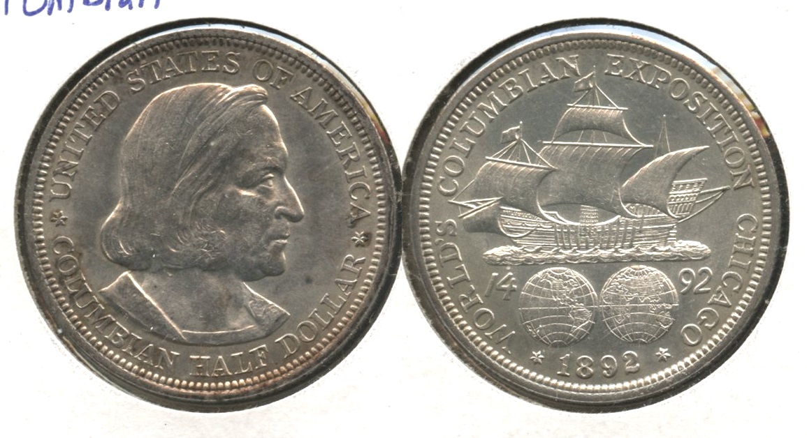 1892 Columbian Exposition Commemorative Half Dollar AU-55 #f