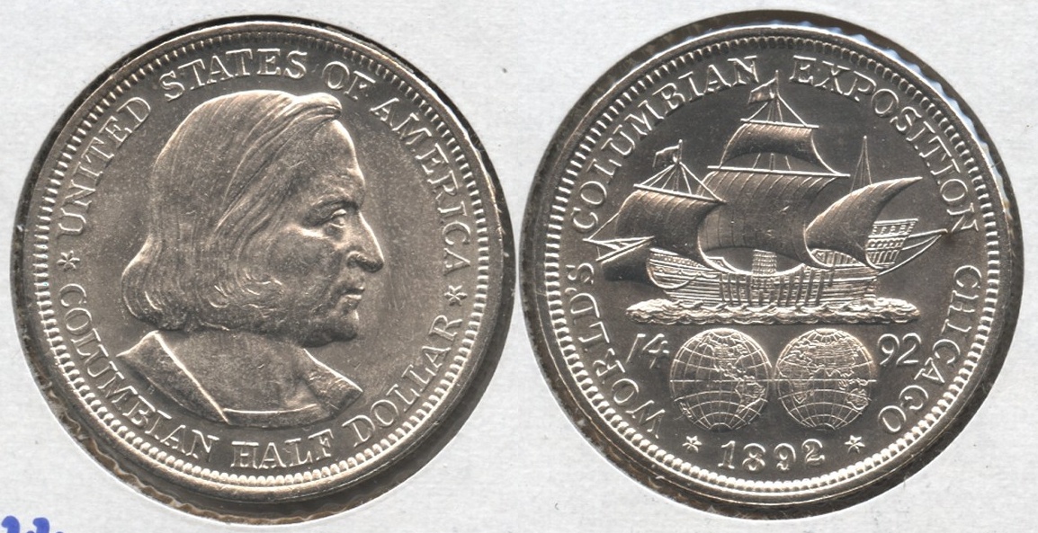 1892 Columbian Exposition Commemorative Half Dollar AU-58