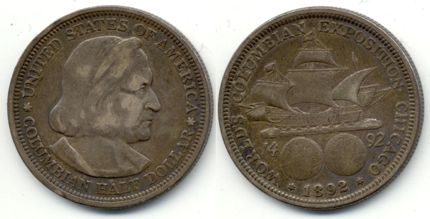 1892 Columbian Exposition Commemorative Half Dollar EF-40 a